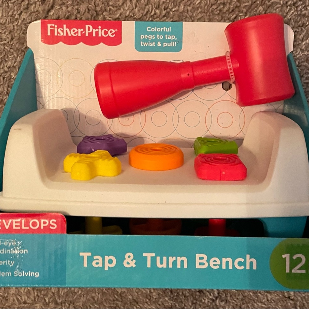 Mattel Fisher-Price Tap & Turn Bench - Red, Yellow, Green, Purple